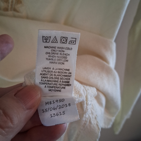 Aventura Cream Long Sleeve Embroidered Organic Cotton Blend Tee - Picture 9 of 12